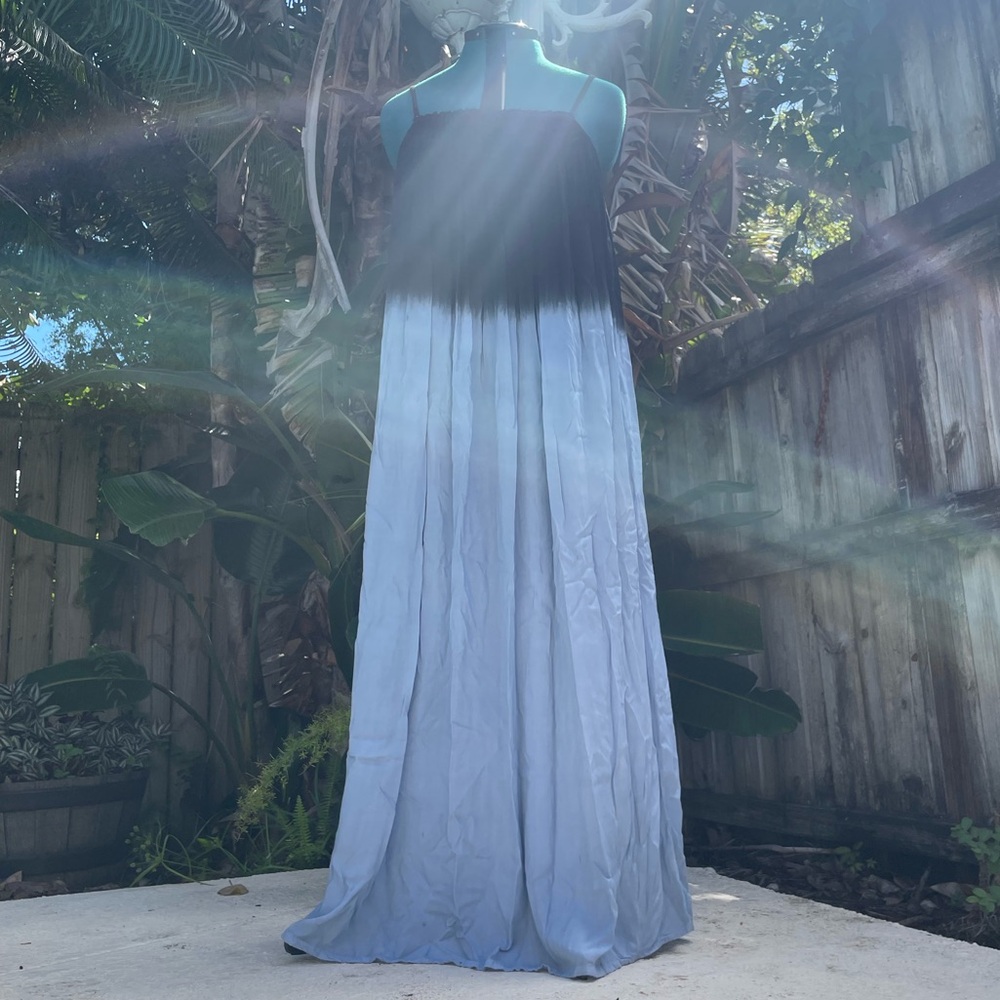 Black to Blue Tiedye Maxi Dress